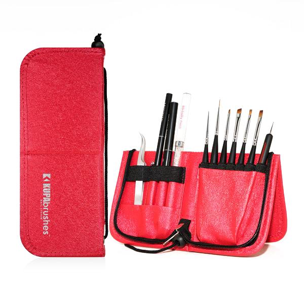 Brushes set w/case - RED