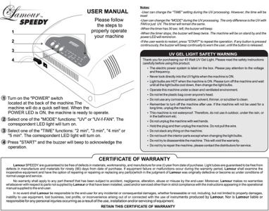 Lamour Speedy 45 Watt UV Lamp (Two hand UV lamp)